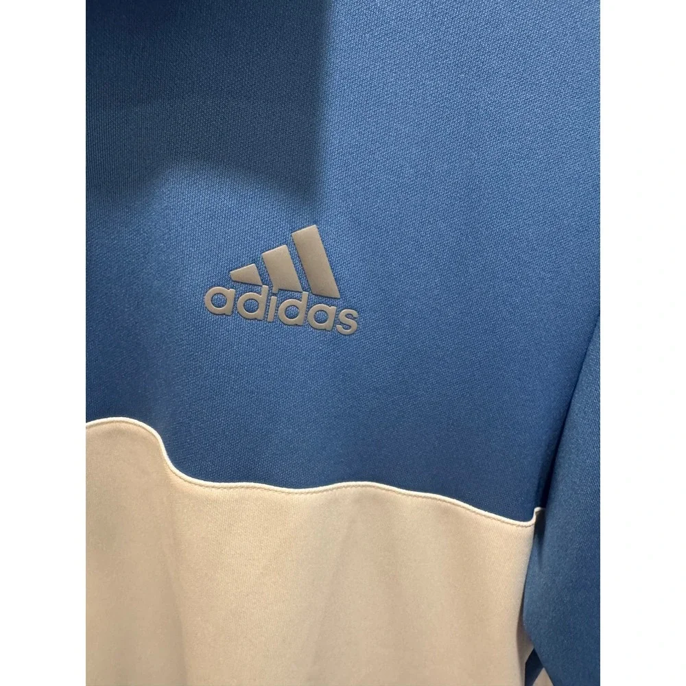 Adidas Golf Polo Shirt Men's Small Blue Colorblock Performance Short Sleeve